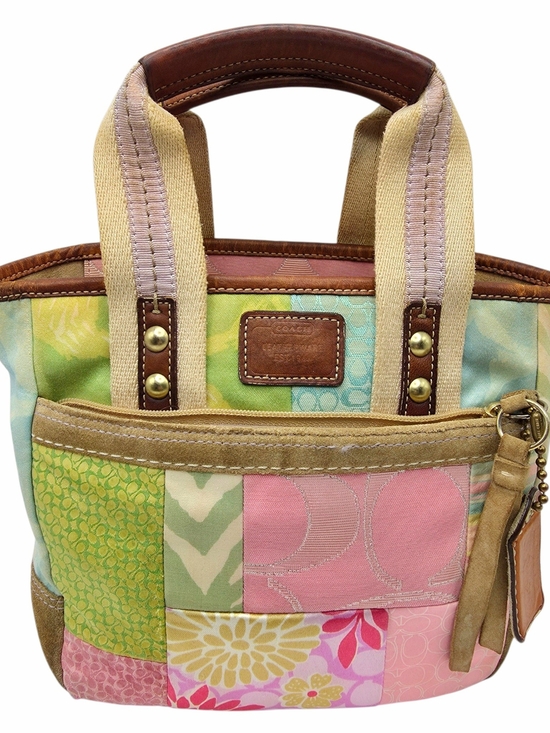Coach Handbags - Y2K Coach Patchwork Hampton Mini Tote Bag in Spring Pastel Multicolor